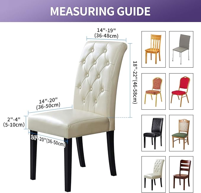 Joccun Chair Covers for Dining Room Set of 6, Dining Chair Slipcovers Stretch Dining Room Chair Covers Seat Protector,Washable Parsons Chair Cover for Home,Banquet(Peacock Blue,6 Pack)