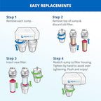 Aquasana Under Sink Water Filter System - Reduces PFAS, Lead, & Chlorine in Drinking Water - Under Counter Claryum Filtration for Kitchen - 2-Stage - Oil-Rubbed Bronze Faucet - AQ-5200.62