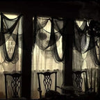 Biubee 5Pcs Halloween Black Creepy Cloth - Spooky Gauze Fabric Cloth for Haunted Horror House Halloween Party Doorway Outdoors Decoration (30" × 72")