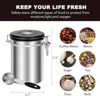 ShanSon Coffee Canister Airtight Stainless Steel Kitchen Food Storage Container with Date Tracker for Beans Grounds Tea Flour Cereal Sugar, 22OZ, Silver