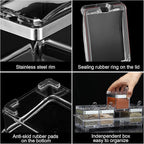 2 Set Acrylic Seasoning Organizer Box 8 Pcs Clear Seasoning Rack Spice Pots Condiments Containers with Lids and Spoons Storage Container Spice Jar for Salt Sugar Cruet Kitchen Cooking Organizer