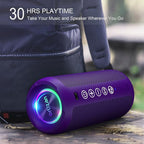 Ortizan Portable Bluetooth Speaker: IPX7 Waterproof, 24W Loud Sound, Deep Bass, Bluetooth 5.3, LED Lights, Wireless Stereo Pairing, 30H Playtime, for Home/Outdoor/Party/Beach, Birthday Gift (Purple)