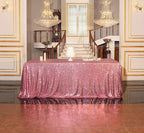 SquarePie Sequin Tablecloth 90 x 156 Inch Fuchsia Pink Sparkly Table Linen for Wedding Party