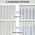 Vision Home White Pinch Pleated Full Blackout Curtains 60 inch Wide Thermal Insulated Window Curtains for Living Room Bedroom Room Darkening Pinch Pleat Drapes with Hooks Back Tab 1 Panel 60" Wx72 L