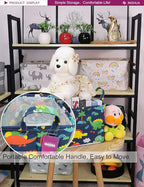 Rectangular Storage Basket Fabric Organizer Bin for Toys,Books,Clothes,Gifts,Pets-Perfect for Home,Office,Nursery,Dorm,Shelf(Rec Forest Dinosaurs)