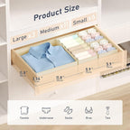 DIMJ Drawer Organizer Clothes 20 Pack - Foldable Baby Organizers and Storage & Dresser Organizer for Bedroom, Closet - Nursery Organization Dresser Dividers for underwear, Sock,Bra, Belt, Tie, Beige