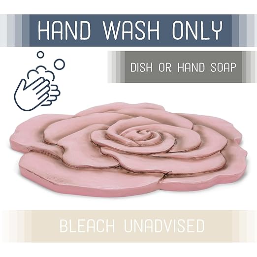 NAT & Jules Rose Flower Shaped Dimensional Indoor Outdoor 12 inch Cast Resin Decorative Garden Stepping Stone, Patio, Walkway Sculpture Yard Art, Pink