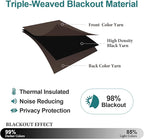 ChrisDowa Grommet Blackout Curtains for Bedroom and Living Room - 2 Panels Set Thermal Insulated Room Darkening Curtains (Brown, 52W x 54L)