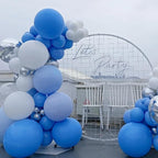 130pcs Blue Balloons Different Sizes 18" 12" 10" 5" Matte Blue Latex Balloon Garland Arch Kit for Birthday Baby Shower Graduation Wedding Gender Reveal Anniversary Party Decorations