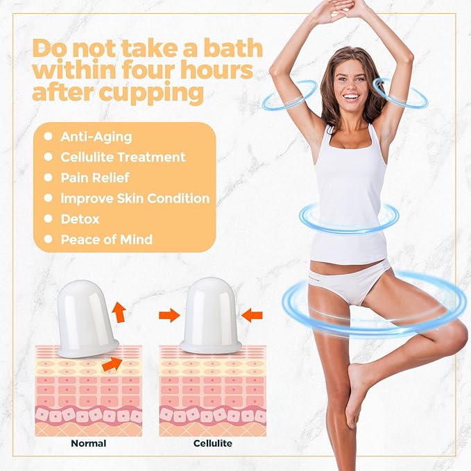 TrelaCo 12 Pcs 2 Size Cupping Therapy Set Silicone Anti Cellulite Cupping Kit for Massage Therapy Cupping Therapy Set Vacuum Suction Cup for Arthritis Relief, Pain Reduction Adults Home Use (White)