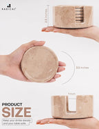 Marble Coasters Set of 6 Verona 3.5 Inch Round Coaster for Drinks with Holder, Drink Coaster for Tabletop & Coffee Table Decor, Ideal Home Decor House Warming Gifts