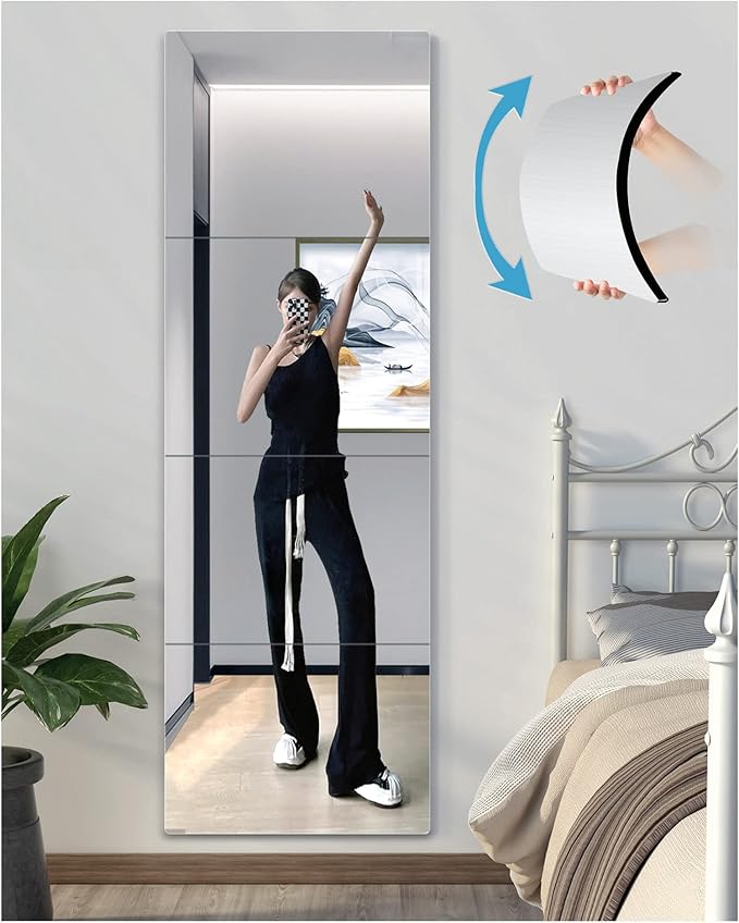 Shatterproof Acrylic Full Length Wall Mirror for Bedroom & Home Gym