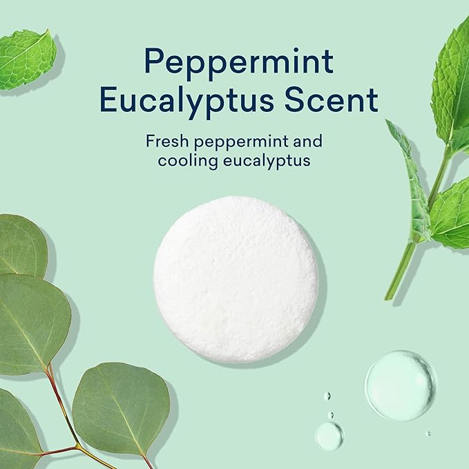 BLUELAND Toilet Bowl Cleaner Tablets, 2-Pack, 28 Count, Peppermint Eucalyptus, Plastic-Free, No Harsh Chemicals, Plant-Based
