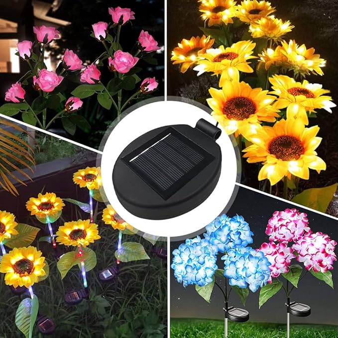 Solar Lantern Light Replacement Top for Flower Light ,LED Solar Panel Lantern Lid Replacement Part for Outdoor Flower DIY Garden Patio Decor (2PCS)