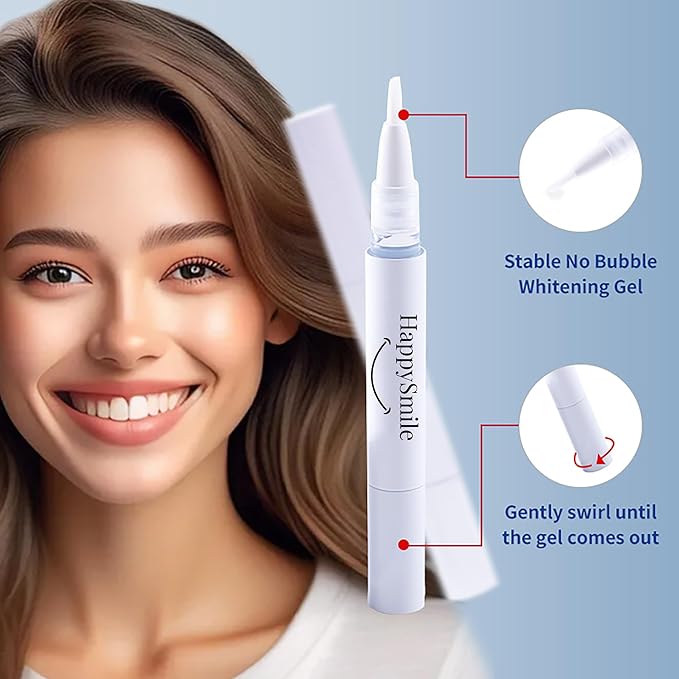 HappySmile LED & Pen Teeth Whitening Kit - Professional Oral Care for White Teeth - Includes Teeth Whitening Pen & LED for a Brighten Your Smile - Premium Teeth Whitening kit