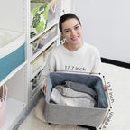 TheWarmHome Fabric Storage Bins Baskets for Organizing, Large Sturdy Storage Basket W/Handles, Decorative Foldable Storage Baskets for Shelves Closet Nursery Toy (X Large - 3 Pack 17.7L×13.8W×9.8H)