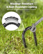 VEVOR Rebar Stakes, 12-Inch, Heavy-Duty 0.4 in Diameter J Hook, Galvanized Steel Ground Anchors with Chisel Point End & Rust-Resistant Coating, for Gardening Support, Fence, Camping Tents (16-Pack)
