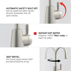 InSinkErator HOT250 Instant Hot Water Dispenser System, Single-Handle Faucet in Satin Nickel with 2/3-Gallon Stainless Steel Tank, H250SN-SS