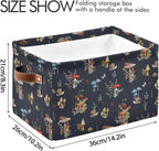 Storage Basket Bin Mushroom Snail Organizer Basket Collapsible Shelf Basket Cube with handle for Nursery Bedroom Bathroom, one sizex1