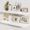 Fun Memories White Floating Shelves 36 Inch Long, 8 Inch Deep Floating Shelf for Wall, 36" W x 8" D Floating Shelves Set of 2, White Deep Wall Shelves for Bedroom, Living Room, Kitchen