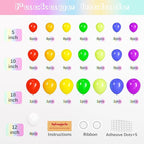 134pcs Rainbow Balloon Arch Kit Different Sizes 18" 12" 10" 5" Assorted Color Latex Balloon Garland Arch Kit for Birthday Baby Shower Graduation Wedding Gender Reveal Party Decorations