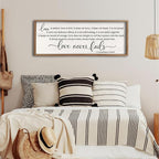 flowtorely Love is Patient, Kind Wall Art Decor 40"X15" Sign 1 Corinthians 13 Bedroom Above Bed Wall Decor Large Bible Verse Quote Scripture Christianity Hanging Sign (Wood)