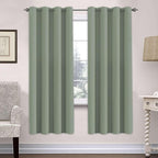 H.VERSAILTEX Ultra Soft Microfiber Thermal Insulated Antique Copper Grommet Blackout Curtains/Window Treatment Draperies 52 by 72 - Inch for Living Room/Bedroom, Set of 2 - Cyan