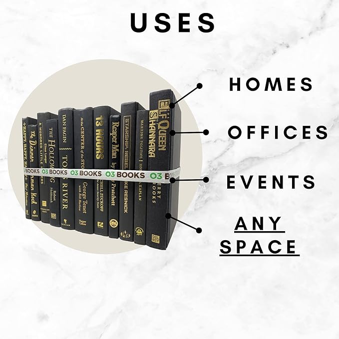 Curated Decorative Books Hardcover Décor Books for Home Décor, Choose Color, Interior Design, Office, Wedding Display, Instant Library, or Staging (One Foot, Gray)