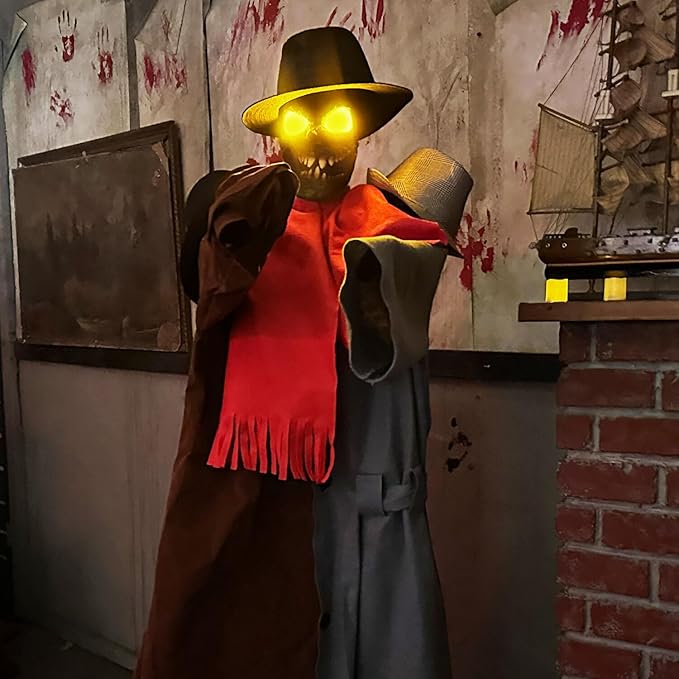 Haunted Hill Farm Life-Size Animatronic Coatrack Monster by Tekky Halloween Decoration with Motion-Activated Sounds