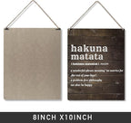 Qious Inspirational Gift Signs Hakuna Matata a Wonderful Phrase Meaning No Worries for the Rest of Your Days Wooden Hanging Sign Rustic Wall Art Home Decoration 10 x 8 Inches…