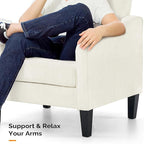 VINGLI Mid Century Modern Accent Chairs Set of 2, Comfy Armchair Chenille Sofa Upholstered Side Reading Chair for Living Room, Bedroom, Play Room, Apartment, Office