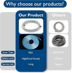 Dishwasher Installation Kit - 10 FT Stainless Steel Braided Dishwasher Hose kit,Food Grade PEX Inner Tube Water Line with 3/8"x 3/8"x 3/8" Tee Stop Valve,3/8"x 3/8"MIP Elbow,3/8"x 3/4"FHT Elbow