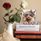 Highland Cow Decor, Highland Cow Gifts for women, Cow With Leopard Bow, Highland Cow Nursery Decor, Wooden Box Decor Sign for Home Farmhouse Office Living Room Table Shelf