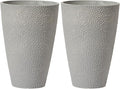 LA JOLIE MUSE 20 inch Tall Planters Set of 2, Tall Round Planters for Outdoor Plants, Grey Flower Pots for Front Door,Patio and Deck,Honeycomb.