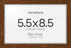 Homeforia 5.5 x 8.5 Business License Frame Brown, High End Dark Oak 5.5x8.5 Wooden Certificate Frames, 5.5 by 8.5 Walnut Wood Document Frame for Wall or Tabletop, Tempered Glass, Wall Kit, Set of 1