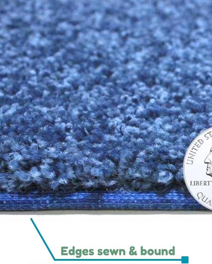 KOECKRITZ Kids Classroom Area Rug - Soft Non Slip 10 Foot Round Royal Blue