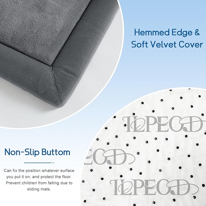 Baby Play Mat 1.2" Thick Memory Foam Nursery Rug Area Rug, 4’11” X 3’28” Yoga Mat Playmat Crawling Mat for Baby,Toddlers, Infants, Kids,Floor Mat Tatami Mat for Living Room with Non-Slip(Grey)