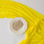 Yellow Table Runner Rustic Gauze Cheesecloth Table Runner 120 Inch 10 FT for Wedding Baby Shower Bridal Shower Engagement Garden Party Long Sheer Home Decorations