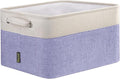 BALEINE 1 Pack Fabric Storage Bins for Shelves, Linen Storage Baskets for Organizing, Decorative Closet Bins for Clothes, Home (Lavender, 12"x8"x8")