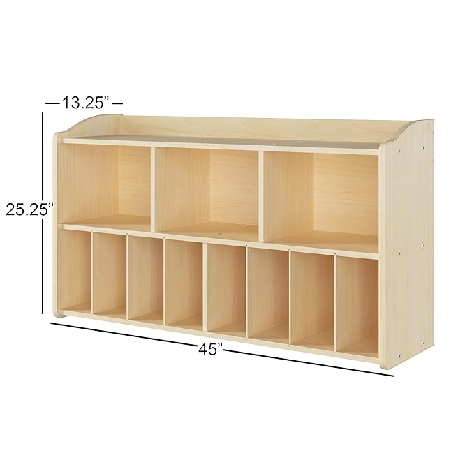Foundations Wall-Mounted Diaper Organizer for Daycares, 3 Large & 8 Small Storage Compartments, Wood Construction, Maximum Durability