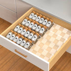 4-Tier Non-Slip Spice Drawer Organizer, 4-Pack Checkered Frosted Clear Acrylic, Expandable (11''-22'') Spice Rack for Kitchen Drawer Storage – Holds Seasonings, Herbs, and Spices (Jars Not Included)