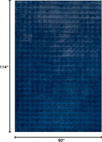 nuLOOM Jeni Checkered 7'6" x 9'6" Machine Washable Area Rug for Living Room Bedroom Dining Room Kitchen, Navy