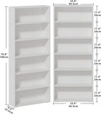 IRONCK Bookshelves and Bookcases Set of 2 Floor Standing 6 Tiers Display Storage Shelves 70 in Tall Bookcase Home Decor Furniture for Home Office, Living Room, Bed Room