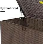 180 Gallon Pro Outdoor Storage Box Waterproof Lockable Resin Deck Box Large, Patio Storage Bin for Pool Accessories Cushion Furniture, Garden Tools, UV-Resistant Outside Delivery Brown