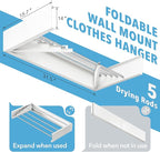 Drying Rack Clothing,Clothes Drying Rack Wall Mounted,Collapsible Hanging Racks for Laundry,Laundry Drying Rack,Wall Mounted Clothes Rack(31.5"-White) (White, 31.5 Inch)