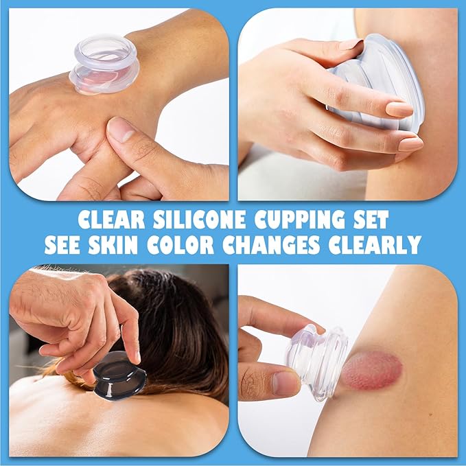 15Pcs Cupping Therapy Set-Professional Silicone Cupping, Suitable for Facial Body Massage/Deep Myofascial Release/Pain Relief/Muscle Relaxation & More (Black,15pcs)