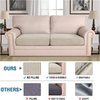 H.VERSAILTEX Super Stretch Individual Seat, Sofa Covers Couch , cushion covers Slipcover Sets Thick Jacquard Textured Twill Fabric (2 Piece Large Sofa cushion covers, Island Fossi)