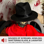 Haunted Hill Farm Life-Size Animatronic Coatrack Monster by Tekky Halloween Decoration with Motion-Activated Sounds