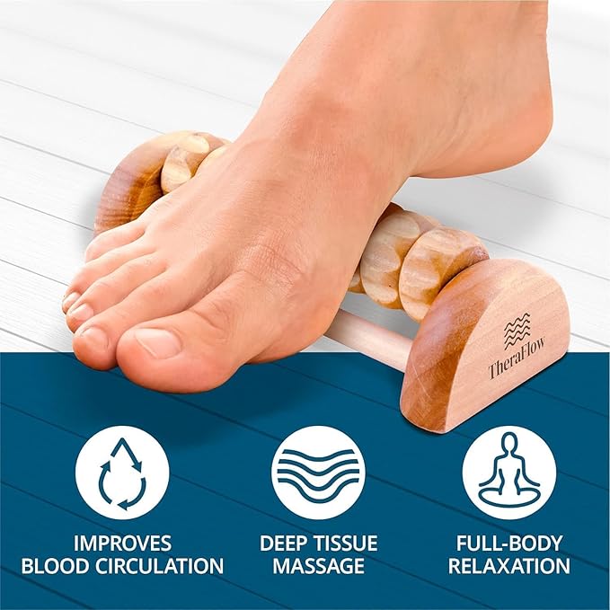 TheraFlow Compact Foot Roller for Plantar Fasciitis Relief | Relaxing Gifts for Mom and Dad - Portable, Small Tool for Deep Tissue Massage and Neuropathy | Travel Size Feet Massager for Relaxation