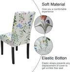 JQinHome Pattern Chair Covers for Dining Room Set of 4, High Stretch Removable Washable Parsons Chair Slipcover for Home Party Hotel Wedding Ceremony (Flowering Butterflies,4PCS)